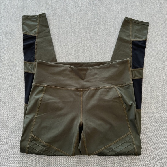 Athleta Moto “gleam” leggings olive green - Picture 3 of 15